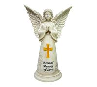 Angel Statue, Solar Garden, Resin Ornament, LED Memorial Figure for Lawn