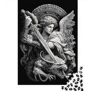 Angel Sword Dragon Art Print Puzzles Imposible,desafío para Adultos Entretenimiento Creativo 1000 Piezas Obra De Arte De Juego De para Adultos Y Niños Mayores De 12 Años 70x50cm/1000pcs