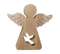 Ángel Tallado en Madera Escultura de ángel Hueco de Madera Estatua de ángel Tallada a Mano Decoración de Talla de Madera de ángel de Mesa Adornos de Obras de Arte para Mesa de