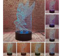 Angel Tinkerbell Princess Rare Peter Pan Fairy Tinker Bell Snowflake Magic Elf 7 Color Change Action Figure Night Light 3d Anime Gilrs Home Tabl