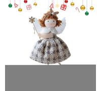 Angel Tree Topper, Christmas Girl Ornament, Plush Hanging Doll, Soft Fabric Design, 3.94x6.69 Inches, Attached Lanyard Loop, Ideal for Farmhouse Decor, Window Display, Door Hanging