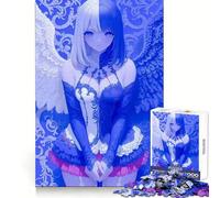 Angel (u Demon Anime Girl) Rompecabezas de 1000 Piezas para Adolescentes Práctica de lógica Diversión Tranquila Bordes limpios Regalo Festivo (38x26cm)