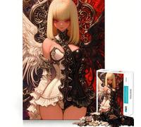 Angel (u Demon Girl Anime Girl Gaming Jigsaw Puzzle 1000 Pieces Mental Exercise Fun Seamless Encounter Precise Pieces Entryability Atractive Times Hours (50x75cm)
