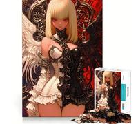 Angel ﹨u Demon Girl Anime Girl Gaming Jigsaw Puzzle 1000 Piezas Focus Boost Fun Advanced Laser Cutting Tech Master Cutting Tech Regalo Ideal para Viajar (38x26cm)