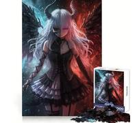 Angel ﹨u Demon Girl Teenagers Rompecabezas de 1000 Piezas Poder de Recuerdo Placer Relajante Bordes precisos Sorpresa de cumpleaños (38x26cm)