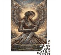 Ángel Valkyrie blindadoRompecabezas Clásico 1000 Piezas Cartón Reciclado Crepúsculo Santa Luz Relajación Mental, Tiempo Libre, Regalo De Cumpleaños para Amantes De Puzzles 70x50cm/1000pcs
