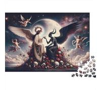 Angel Vs Demon Celestial Battle Puzzle Imposible,desafío para Adultos Juego Educativo 1000 Piezas Obra De Arte De Juego De para Adultos Y Niños Mayores De 12 Años 38x26cm/1000pcs