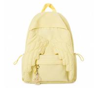 Angel Wing Backpack for Women, Large Capacity Nylon Rucksack (Yellow)