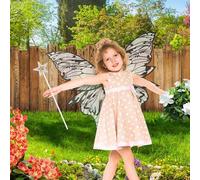 Angel Wing Costume - Butterfly Set, Floral , Wand Accessory, Light & Comfortable Design Feature, Fairy Princess Role Play Outfit Creative Dress Up Ensemble | Cosplay Birthday Party Stage Event