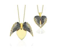 Angel Wing Necklace, Guardian Angel Pendant Opening Wings heart Jewelry Love Heart Necklaces Gifts for Girls Mom Men Women on Christmas, Valentine's D