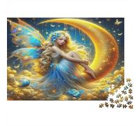 Angel Wings 1000 Piece for Adults Kids Fairy on Golden Moon Fun Present Activity for Home Wall Decor 38x26cm 1000pcs