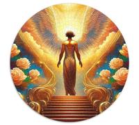 Ángel Wings 1000p Rompecabezas Redondo Adultos-Niños Ángel Circular Puzzle Niños: Infantil Imposible 3D Cartón Juego Familiar 1000pcs (67.5x67.5cm)