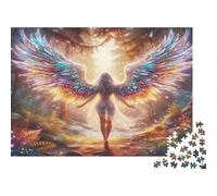 Angel Wings 1000Pc Puzzle for Adults Angel with Wings in Forest for The Whole Family Women, Gifts for Men 70x50cm 1000pcs