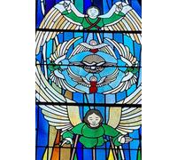 Angel Wings and Shepherd Stained Glass Gratitude Notebook: (6 x 9) lined 100 page spiral hardcover notebook for daily reflection cover of Church Art in Charleston SC