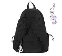 Angel Wings Backpack Cutecore Daypack Nylon Bag for Women Girls (Black)