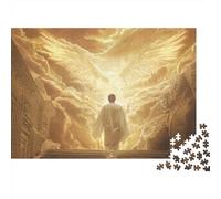 Angel Wings Divine 100% Recycled Cardboard Golden Angel 1000Pc Puzzle Adults Unique Classic Educational Games Brainteasing 70x50cm/1000pcs