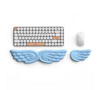 Angel Wings Keyboard Wrist Rest & Mouse Wrist Rest Set,Ergonomic Keyboard Wrist Rest,Durable Non-Slip Soft Support Soft Supportfor Computer for Comfortable Typing, for Computer, Gaming, Office (Blue)