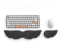Angel Wings Keyboard Wrist Rest & Mouse Wrist Rest Set, Memory Foam Cushion, Ergonomic Keyboard Wrist Rest and Mouse Pad with Wrist Support for Computer, for Comfortable Typing (Black)