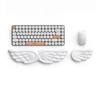Angel Wings Keyboard Wrist Rest & Mouse Wrist Rest Set, Memory Foam Cushion, Ergonomic Keyboard Wrist Rest and Mouse Pad with Wrist Support for Computer, for Comfortable Typing (White)