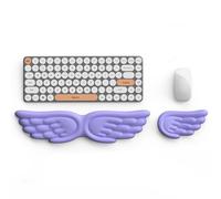 Angel Wings Keyboard Wrist Rest & Mouse Wrist Rest Set, Memory Foam Cushion, Ergonomic Keyboard Wrist Rest and Mouse Pad with Wrist Support for Computer, for Comfortable Typing (Purple)