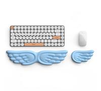 Angel Wings Keyboard Wrist Rest & Mouse Wrist Rest Set, Memory Foam Cushion, Ergonomic Keyboard Wrist Rest and Mouse Pad with Wrist Support for Computer, for Comfortable Typing (Blue)