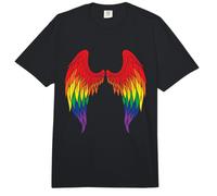 Angel Wings Rainbow On Back Angel Wings Gay LGBTQ Comfort Colors Adult Heavyweight T-Shirt