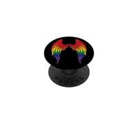 Angel Wings Rainbow On Back Angel Wings Gay LGBTQ PopSockets PopGrip Adhesivo