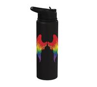 Angel Wings Rainbow On Back Angel Wings Gay Lgbtq Stainless Steel Insulated Water Bottle
