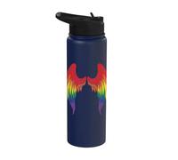 Angel Wings Rainbow On Back Angel Wings Gay Lgbtq Stainless Steel Insulated Water Bottle