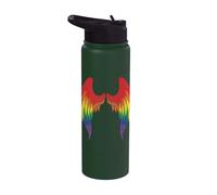 Angel Wings Rainbow On Back Angel Wings Gay Lgbtq Stainless Steel Insulated Water Bottle