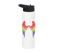 Angel Wings Rainbow On Back Angel Wings Gay Lgbtq Stainless Steel Insulated Water Bottle