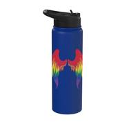 Angel Wings Rainbow On Back Angel Wings Gay Lgbtq Stainless Steel Insulated Water Bottle