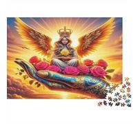 Angel Wings Recycled Paper for Adults Winged Angel with Crown and Roses Educational Game Decompression 1000 Pieces 38x26cm 1000pcs