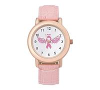 Angel Wings Tattoo - Reloj de pulsera para mujer, diseño de lazo de cáncer de mama, regalo para cumpleaños, día de San Valentín, Estilo:, regular, MHXYZHW