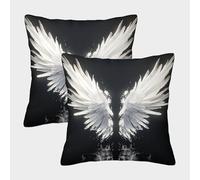 Angel_wings_white - estilo de arte espiritual Fundas Cojines Para Sofá 2 Piezas Disponible todas las estaciones Funda De Almohada Decorativo Para Sala Funda Cojin De Estar Sofás Jardín 45x45cm