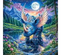 Angel with Arcoíris Wings at Waterfall Puzzle 100 Piezas Cartón Grueso para Principiantes Ejercicio Mental Relajante Ocio Creativo Casa Regalo Creativo 28x28cm