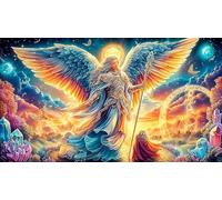 Angel-with-Wings-Over-Earth 1000 Piezas Puzzle Educativo desafiante para Adultos y niños Papel Reciclado Actividad en casa 38x26/1000pcs