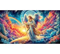 Angel-with-Wings-Over-Earth 1000 Piezas Puzzle Reciclado Decoración Mural Hermosa Juego Educativo para Adultos Desafiante 38x52/1000pcs