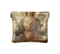 Angel Woman - Monedero dorado para mujer, carteras delgadas de cuero, monedero para mujer, Angel Woman Gold-1, 4.33x3.74In, Angel Woman Gold-1