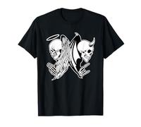 Ángel x Calavera x Demonio Demonio Blackwork Camiseta