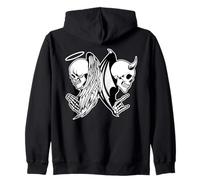 Ángel x Calavera x Demonio Demonio Blackwork Sudadera con Capucha