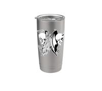 Ángel x Calavera x Demonio Demonio Blackwork Vaso térmico de acero inoxidable de doble pared