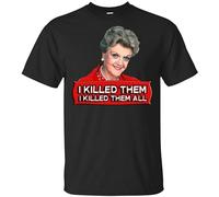Angela Lansbury I Killed Them All T-Shirt Graphic tee Printed Top Mens Black Shirt M