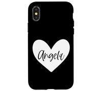 Ángela Rosa Nombre Corazón Amor Mujer Niña Amigo Personalizado Carcasa para iPhone X/XS