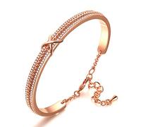 Angelady Pulsera infinita para mujer, pulsera ajustable con diamantes de oro rosa, Christmas regalo de cumpleaños de aniversario para damas y niñas