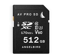 Angelbird AV Pro SDXC AVP512SDV60 - Tarjeta de Memoria SDXC (512 GB, UHS-II, V60, Clase 10, estándar U3, hasta 170 MB/s de Lectura y 105 MB/s de Escritura)