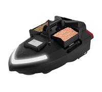 AngelBoot - Barco de alimentación GPS profesional con mando a distancia de 500 m, batería de 12000 mAh y 3 cámaras de cebo, 40 puntos GPS, para pesca, color negro