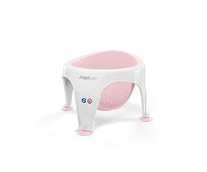 Angelcare Anillo de baño ergonómico para la bañera o ducha grande, color rosa claro, asiento suave y agradable