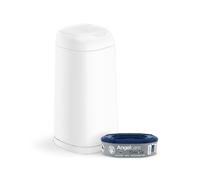 Angelcare - Cubo de basura con pañales y recarga antiolores/gran capacidad, antibacteriano, uso simple, vestir, color blanco