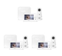 Angelcare - Vídeo con Monitor de Movimiento AC25, Pantalla de 4,3", cámara HD, luz Nocturna y cunas, Alcance hasta 150 Metros (Paquete de 3)